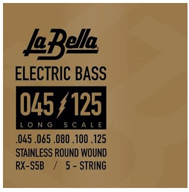 La Bella Strings »RX SERIES STAINLESS STEEL - RX-S5B - 5-STRING E-BASS« Corde per Basso Elettrico 5-Corde - Stainless Steel - 045-125