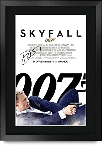HWC Trading A3 FR James Bond - Skyfall filmaffisch Daniel Craig signerad gåva inramad A3 tryckt autograf film gåvor tryck foto bildvisning