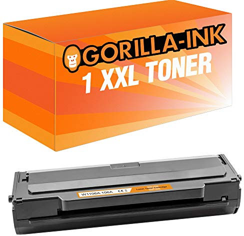 Gorilla-Ink 1 Toner XXL inkl. Chip kompatibel mit HP 106A W1106A für Laser 107w 107r 107a MFP 135wg 135ag 135r 135w 135a 137fnw 137fwg 138fnw 138fw 138p 138pn 138PNW