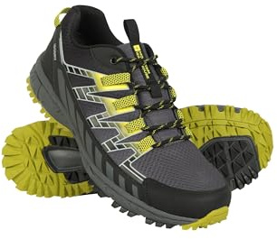Mountain Warehouse Enhance Mens Waterproof Trail Running Shoes - Breathable, Soft, Comfortable & Durable Sneakers - for Spring Summer, Walking & Outdoors Grey Adult Shoe Size 12