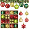 44 Stück Christbaumkugeln Set - 3 & 6 cm Kunststoff Weihnachtskugeln in Rot, Gold, Grün - Plastik Weihnachtsbaumschmuck, Mehrweg Weihnachtsbaum Deko