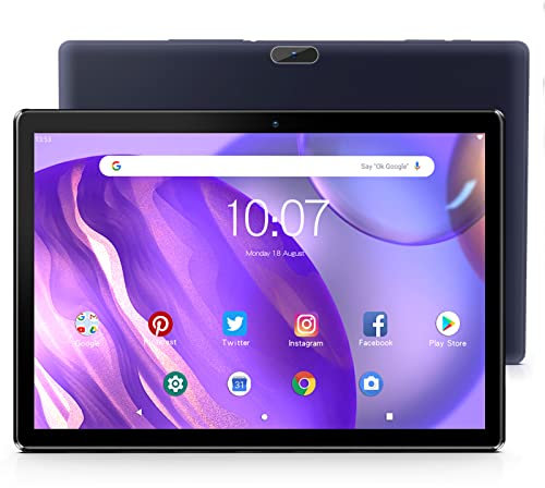 PRITOM 10 inch Android WiFi Tablet Android, 64GB ROM, Expandable to 512GB, Quad Core Processor, HD IPS Screen, 5000mAh Battery, Dual Camera, Bluetooth, Tablet (Black)