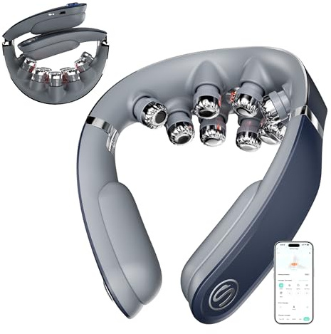 SKG G7 Pro Fold Neck Massager for Pain Relief Deep Tissue Vibration Cordless Travel Massager,Foldable Neck Massager for Office Home Car Gifts for Men Women Dad Mom Grandpa