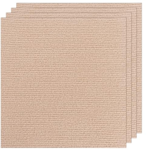 CYEER Carpet Tiles Set of 30, 30 x 30cm Anti-Slip Khaki Self Adhesive Carpet Tiles, Easy to Peel and Stick Non-Slip Floor Tiles Covering for Office Living Room Bedroom