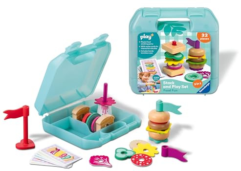 Ravensburger Play+ Infant & Toddler - Stack and Play Set Food Fun Educational Toys Age 18 Months And Up Toys and Gifts