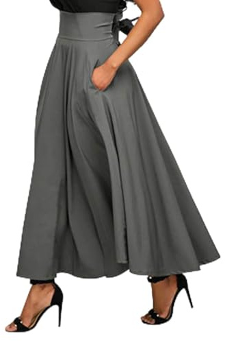 Jupe Plissée Femme Taille Haute- Jupe Longue Fluide Décontracté Coupe Ample Couleur Unie Chic Et Élégants De Tous Les Jours Confortable Passe-Partout Style Tempérament Streetwear Skirts