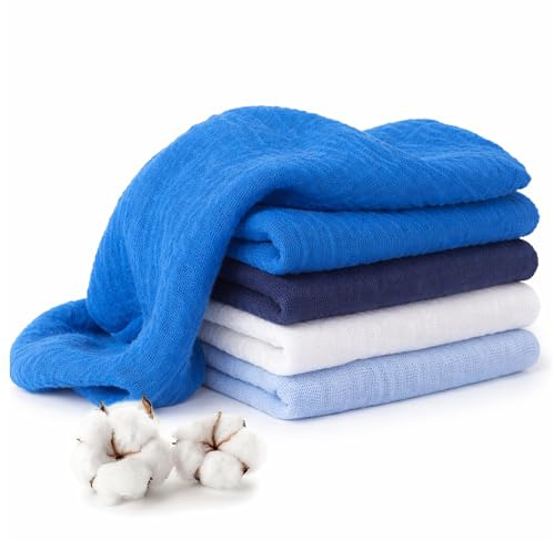 MAKIAN Gasas Muselinas Bebé 30x30 cm Pack 4 – Azules