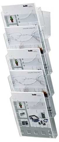 Helit H61031 A4 Wall Mounted 5 Pocket Literature Display