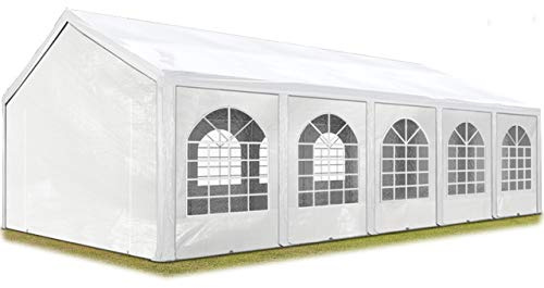 TOOLPORT Hochwertiges Partyzelt 4x10 m Pavillon Zelt PE Plane 450 N Gartenzelt Festzelt Wasserdicht weiß
