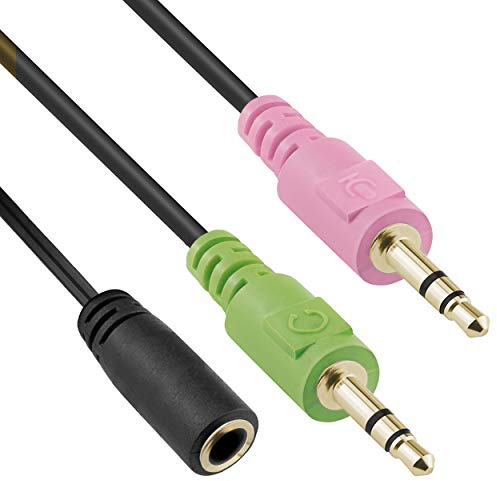 mumbi Headset Klinken Adapterkabel 2X 3,5mm auf 1x Klinkenkupplung