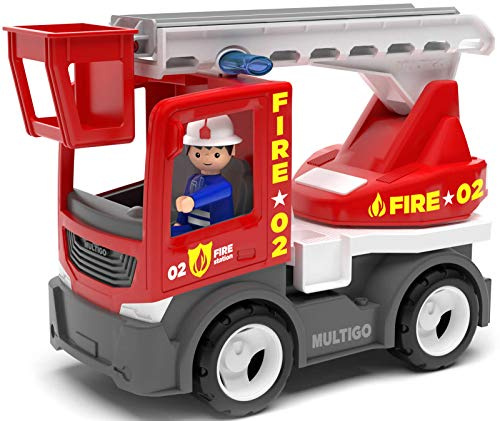 EFKO MULTIGO Drehleiter Leiterwagen mit Spielfigur Feuerwehr Fahrzeug