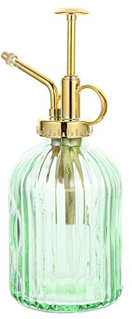 MEETOZ Glass Plant Mister Spray Bottle,7.5inch Tall Vintage Plant Spritzer Watering Can, Succulent Watering Bottle with Top Pump, Plant Sprayer Mister for Indoor Outdoor House Plant (Green)