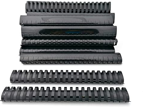 Alevar Plastikbinderücken mit Spiralbindung, 21 Ringe, Durchmesser 38 mm, Format A4, Kapazität 281 bis 340 Blatt, Schwarz, 50 Stück