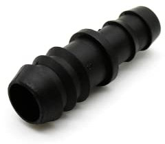 DOJA Barcelona | Montaje de manguera | Negro | Conector adaptador | Pack 25 | 20mm a 16mm | Empalme | Plástico | Riego