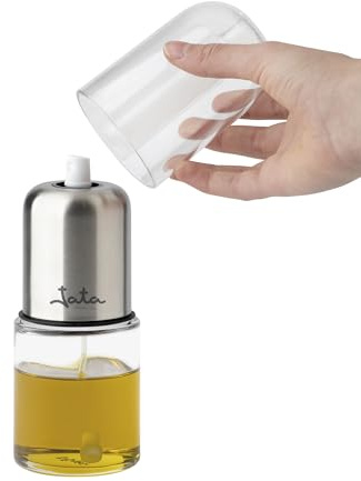 JATA HOGAR HACC4539 - Aceitera Spray Pulverizador de Cristal con Bomba. 150 ml de Capacidad. Rellenable. Libre de BPA. Ideal para Freidora Aire. Apto para todo tipo de líquidos
