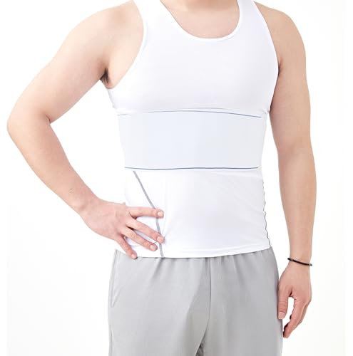 Lixinsunbu Cinturón de compresión para pecho y abdominal, soporte elástico, Blanco, Universal Male