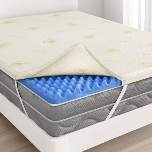 L'ANTICO ARCOLAIO - Topper Matrimoniale 160x200 Prodotto in Italia, Altezza 5cm in Memory Foam Bugnato, per Materasso 160x200, Rivestimento Facilmente Sfoderabile e Lavabile, Antiacaro Anallergico