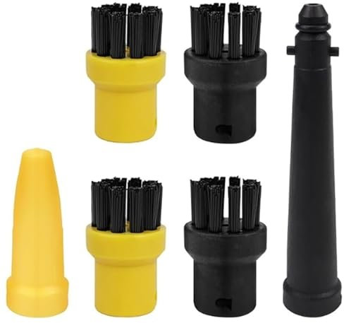 CLKE 6 Stück für Kärcher SC4 SC2 SC1 SC3 SC5 CTK10 CTK20 Dampfreiniger Ersatzteile, Rundbürsten und Düsen Set für Kärcher Dampfreiniger Zubehör