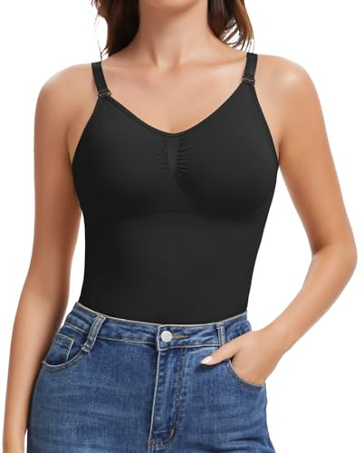 Joyshaper Womens Padded Vest Top Tummy Control Slimming Tank Built in Bra