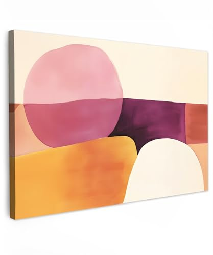 MuchoWow© Leinwand Groß 120x80 cm XXL Deko Schlafzimmer Aesthetic Leinwandbilder Wohnzimmer Gemälde Foto Geschenk Living Room Decoration Formen - Abstrakt - Bunt