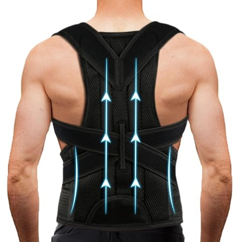 TEKOMVO Back Brace Posture Corrector for Women Men -Adjustable and Breathable Support Scoliosis for Waist - Improve Back Posture for Body Correction and Lumbar Support XXL(42-48)