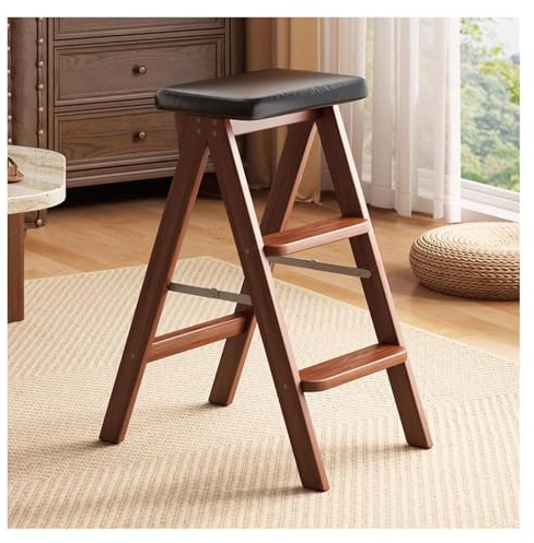 Escabeau pliable à 3 marches robuste multifonction en bois convertible 3 en 1 pour fleurs et usage domestique (style 2)