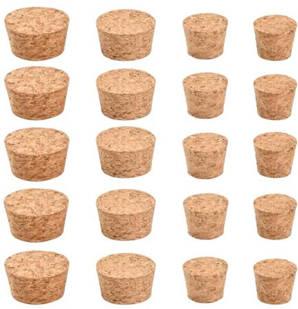 Samlonge 20 Piezas Tapones de Vino, Tapones de Corcho cónicos, Tapones Naturales para Botellas, Manualidades, Decoración, Bricolaje y Artesanía