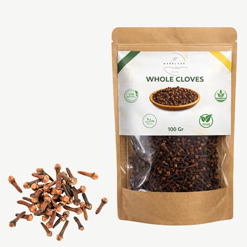 Cloves, Cloves Whole Organic, Whole Cloves, Clove, Whole Cloves, Non GMO, Vegan, Rich Organic Aroma, 100 Gr