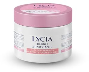 Lycia, Burro Struccante Idratante, con Burro di Karitè e Olio di Mandorle Dolci, Formula Delicata per Pelli Sensibili, Efficace ed Emolliente per una Pelle Morbida e Luminosa, 80 ml