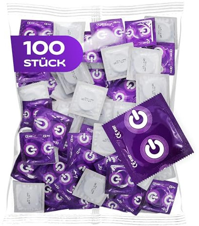 100 Stück ON) Kondome Strong, für mehr Sicherheit, extra dick 0,09 mm, Natürliches Gummi Latex