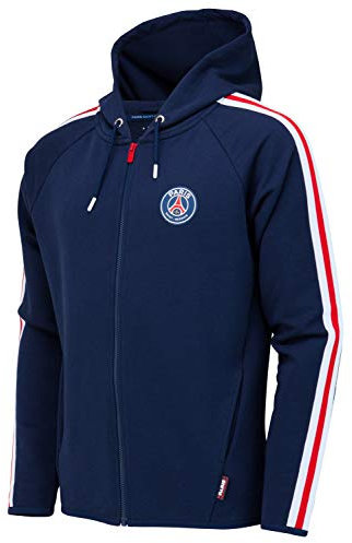 PSG Jacke Sweatshirt mit Kapuze und Reißverschluss Paris Saint Germain Offizielle Kollektion - Kindergröße 8 Jahre