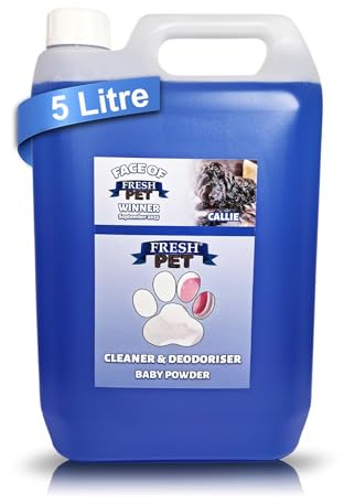 FRESH PET CLEANER DISINFECTANT DEODORISER KENNEL/CATTERY PRE FILLED 5L (BABY POWDER)