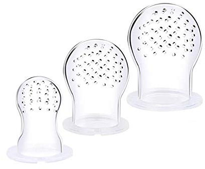 3x Premium Ersatzsauger für Fruchtsauger Primamma MAM BABYLOVE DM Haakaa NUK Silikon Ersatz Sauger in 3 Größen - BPA-frei - Kleinkind Säugling Schnuller Beißring für Obst Eis Muttermilch Beikost