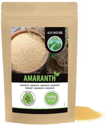 Alpi Nature Amaranto en Grano 1kg, Semillas de Amaranto Enteras y Crudas, sin Azúcar ni Gluten