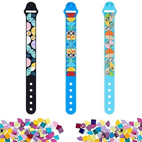 Chedin Kinder Bauklötze Armbänder, 3 Stück Dots Armbänder,Freundschaftsbänder Spielzeug, DIY Kreatives Basteln Armband Making Kit, für Mädchen Jungen Teenager Geburtstagsgeschenke (A)