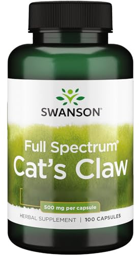 Swanson, Cat's Claw, 500mg, 100 Capsules, High Strength, Laboratory Tested, SOYA Free, Gluten Free, Non-GMO