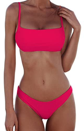 Meioro Bikini Set pour Femmes - Taille Basse String Maillot De Bain sans Jantes De Natation Costume