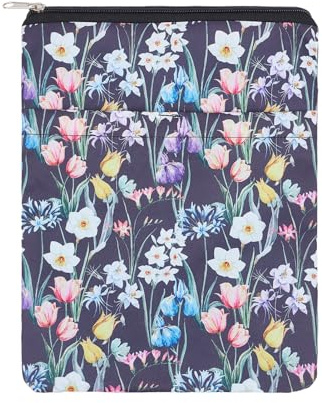 NICENEEDED Cubiertas de Libros con Estampado Floral, Protector de Libro Lavable con Cremallera, Fundas para Libros Impermeables Multifunción