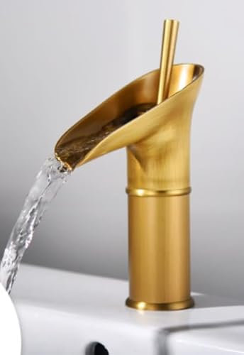 Bicchiere da vino nero vintage rubinetto dell'acqua calda e fredda a foro singolo rubinetto del lavabo del lavabo da appoggio antico, bicchiere da vino basso senza tubo di ingresso dell'acqua