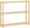 HOMCOM Scaffale da Bagno a 3 Ripiani Regolabili in 5 Livelli, Mobile Contenitore in Bambù a Parete o a Terra, per Cucina, Soggiorno e Bagno, 60x15x50 cm, Color Legno