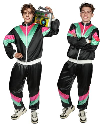 AYBUY Disco kostym-set, 70-talet disco kostym-set för män, snygg retro sportdräkt, lämplig för rollspel och rave fester i 70-talet och 80-talsstil