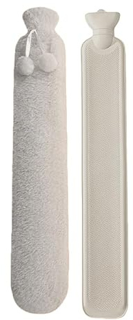 JZ Bouillotte extra longue de 82 cm – Grand sac chauffant de 2500 ml avec housse en peluche amovible, étanche et résistant à l'éclatement pour réchauffer le lit, les maux de dos, le confort de tout le