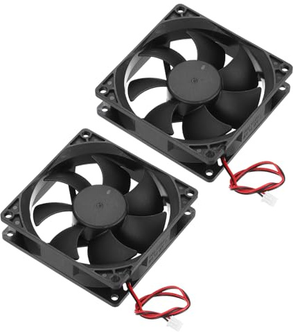QUARKZMAN 2 Pcs Ventilador De Enfriamiento Sin Escobillas DC12V DC12V 0.15A 90x90x25mm 2Pin 2Cable Alta Velocidad Silencioso Para Impresora 3D Caja De Computadora Equipo 1500-2200RPM