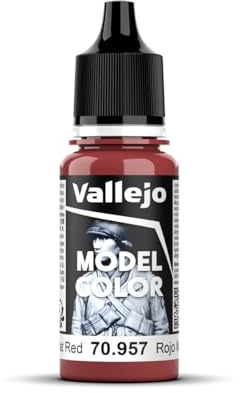 Vallejo Model Color Acrylfarbe Rot (Matt) 18 ml. Autonivelierend und BSL-System für Modellbau und Figuren. Ideal für präzise Anwendungen und feine Details.