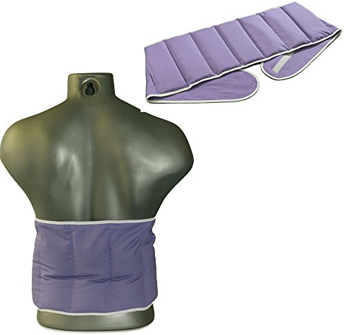Faja térmica lumbar de semillas con cierre, largo aprox. 135cm, malva. Saco térmico para la espalda. Pepitas de uva