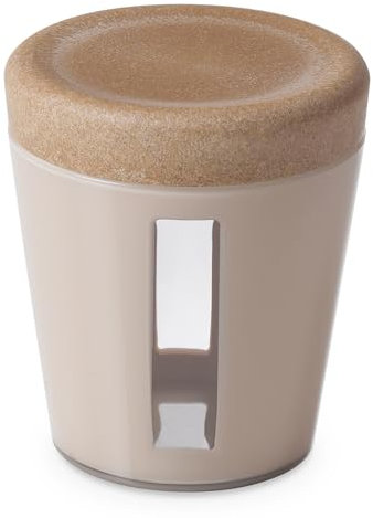 OMADA Design - Barattolo da 0,75 lt - Contenitore in plastica e Legno con Coperchio per freschezza Alimenti - Made in Italy - Linea Ecoliving