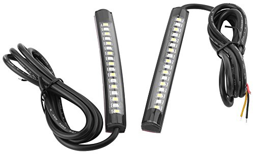 Striscia Led Per Moto 12V-Elerose 1 Coppia 17Smd Led Luce Posteriore Bar Strip Flessibile Indicatore Di Direzione Portellone Luce Per Motocicli, Suv Suv Furgoni Camion Con Dc 12V