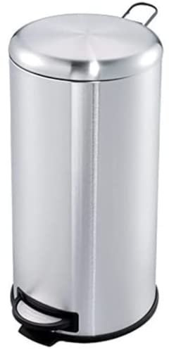EVRE Stainless Steel Round Pedal Bin with Removable Inner Bucket and Lid for Bathrooms, Kitchens, Bed Rooms, Classrooms and Small Spaces Odour Sealing Garbage Trash Can and Waste (30L)