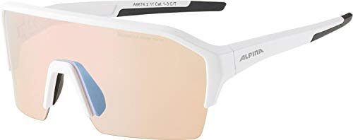 ALPINA RAM HR Q-LITE V - Verspiegelte, Kontrastverstärkende & Beschlagfreie Sport- & Fahrradbrille Mit 100% UV-Schutz Für Erwachsene, white matt, One Size