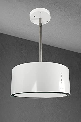 Cappa ad isola GURARI GCH I 237 50 WH, cofano ad isola a circolazione d'aria, 50cm, 860m³/h, bianco, 3 passi, illuminazione LED, timer, filtro carbone incluso